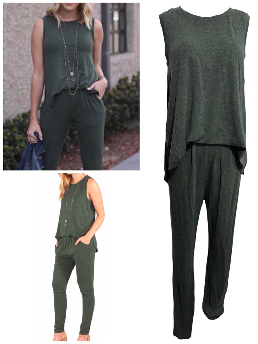 Cabi Spring 5372 Simple Playsuit in Loden Green  French Tuck Look Size Medium